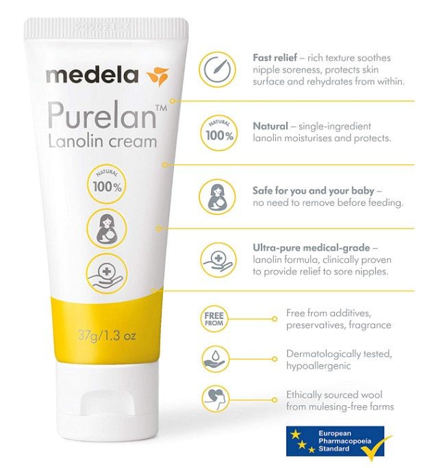 メデラ ピュアレーン 100 37g 大容量タイプ ラノリンクリーム クリーム 天然ラノリン100% medela 保湿 おっぱいケア 育児 授乳 乳首 バストケア ボディクリーム 天然成分 ベビー 赤ちゃん 出産準備 medela purelan - sati 公式サイト